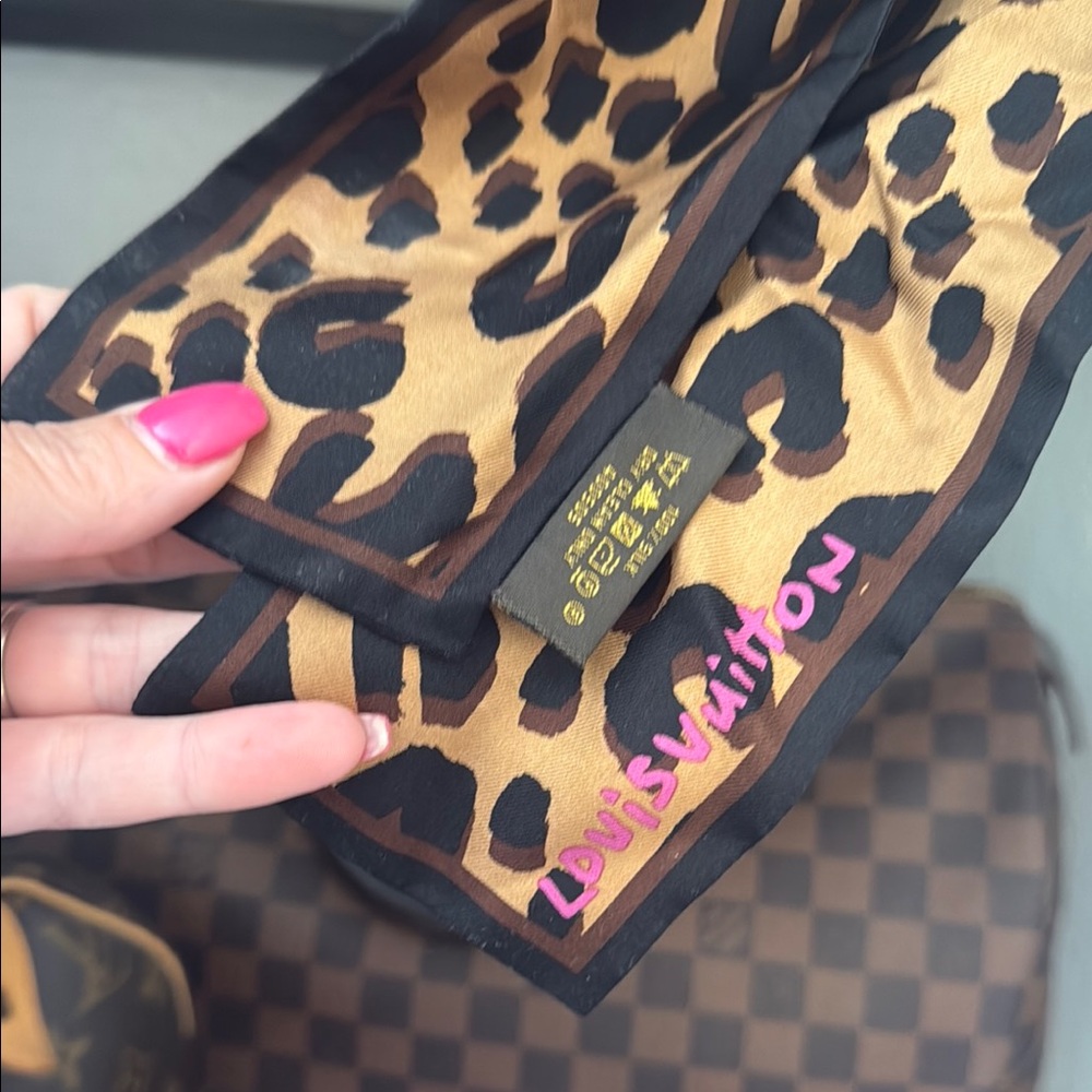 Louis Vuitton Leopard Print Scarf - Black and Brown
